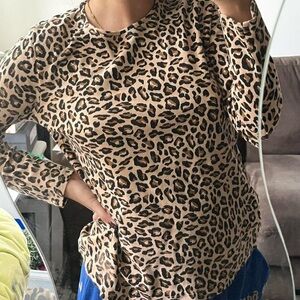 Leopard cheetah print long sleeve top